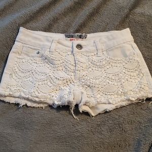 Hot Kiss Cici Short White Lace Overlay Cut Off 1